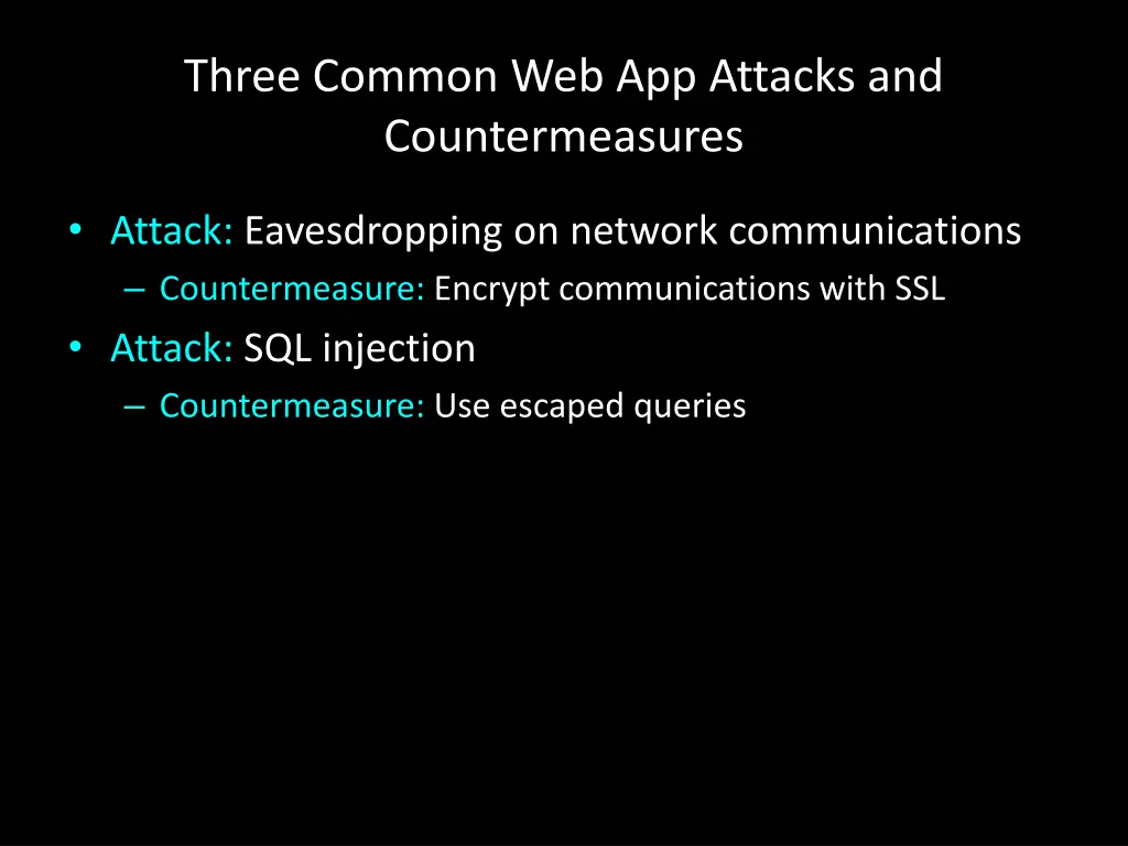 three common web app attacks and countermeasures 2