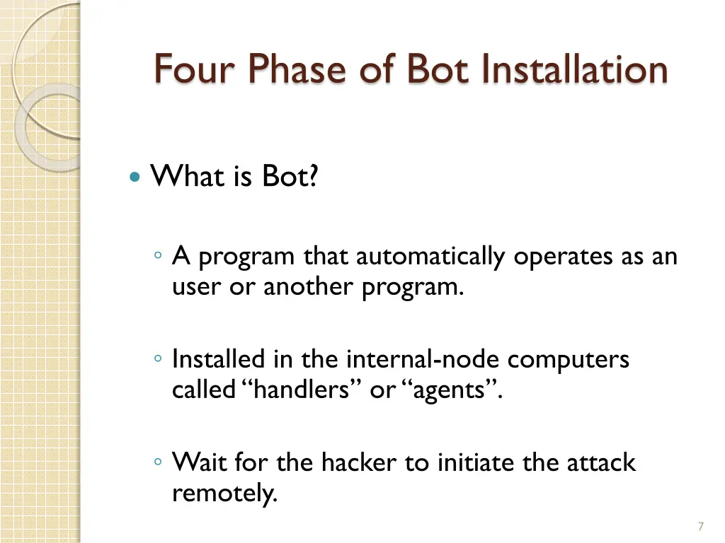 four phase of bot installation