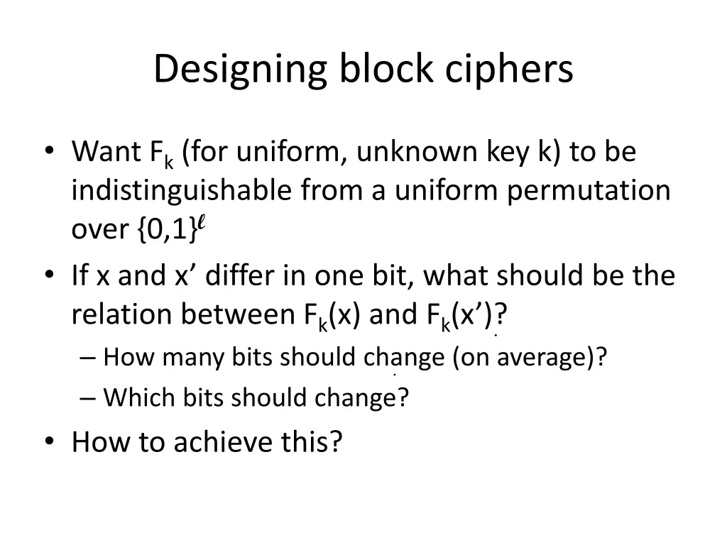 designing block ciphers