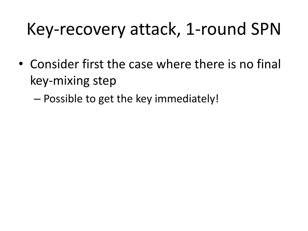 key recovery attack 1 round spn