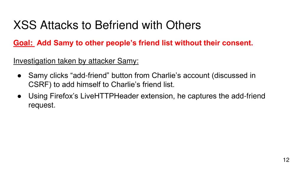 xss attacks to befriend with others