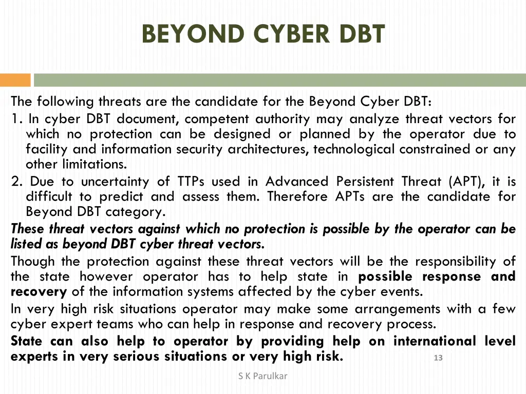 beyond cyber dbt