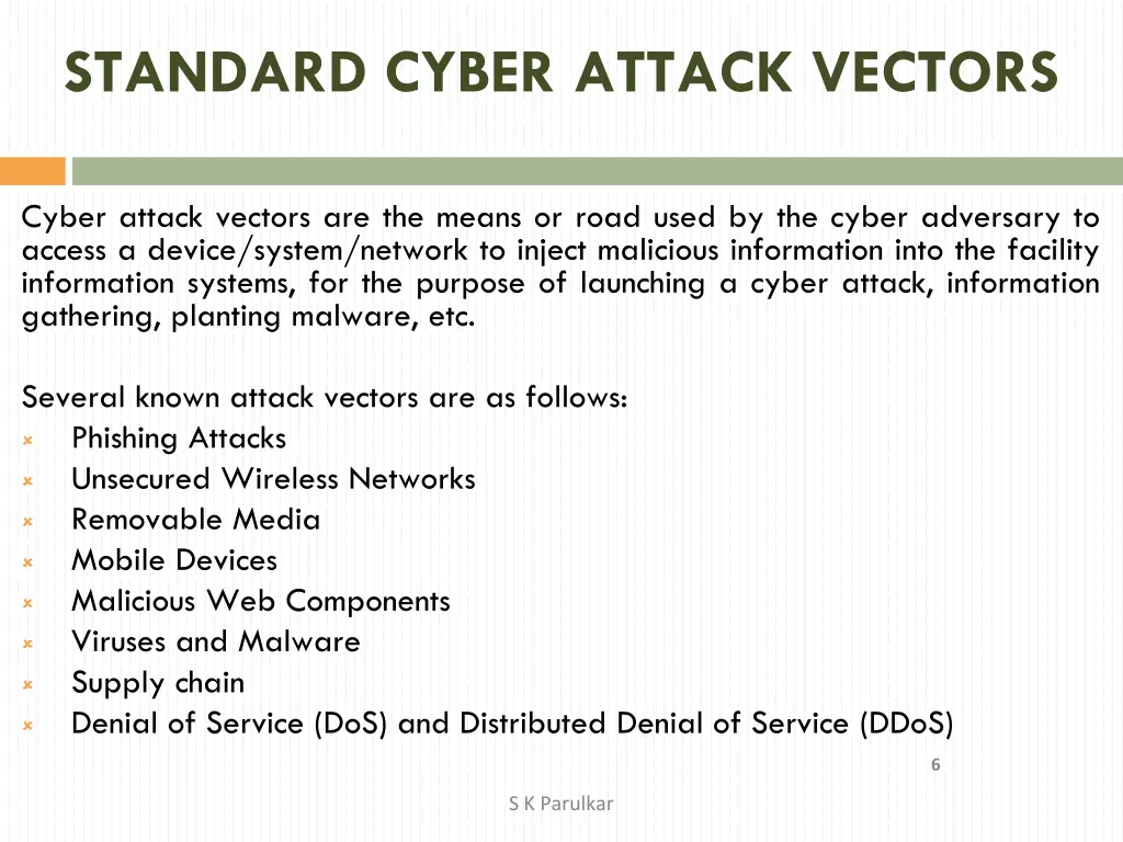 standard cyber attack vectors