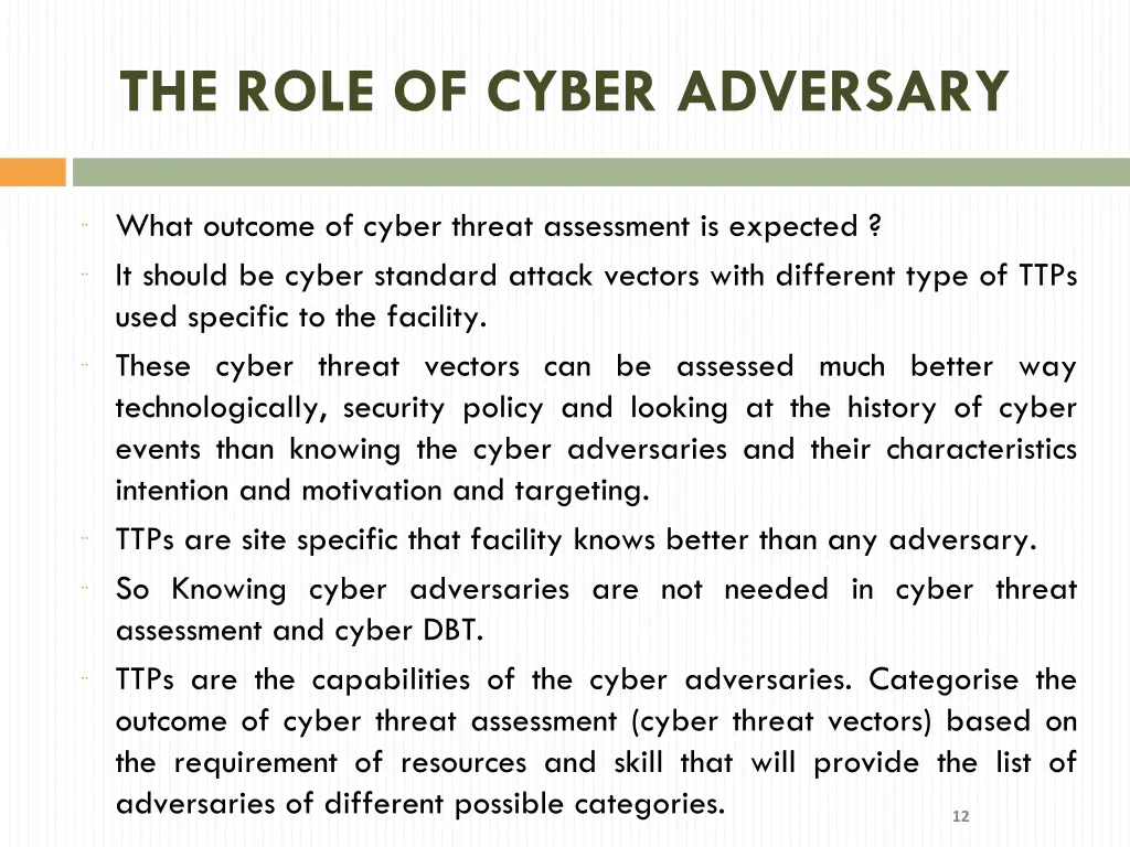 the role of cyber adversary