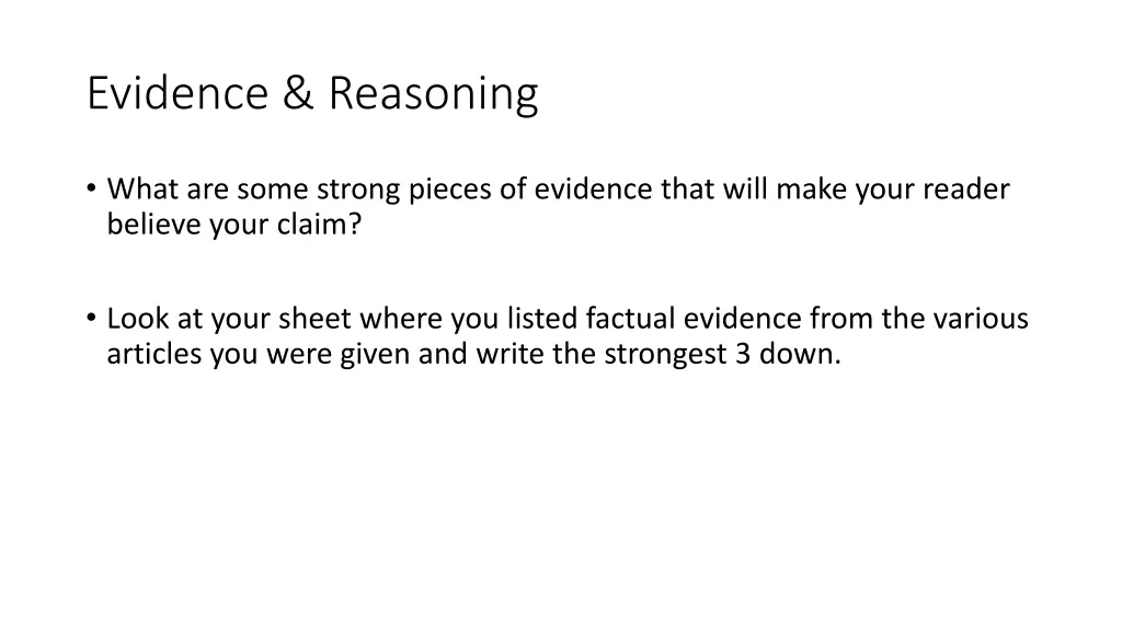 evidence reasoning 1