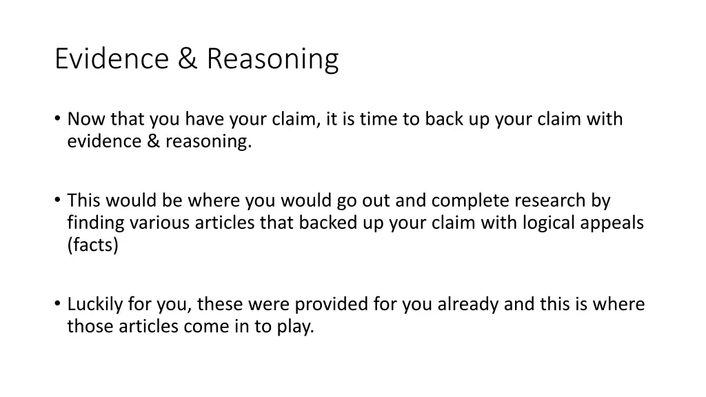 evidence reasoning