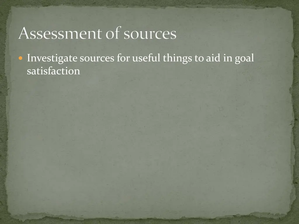 assessment of sources