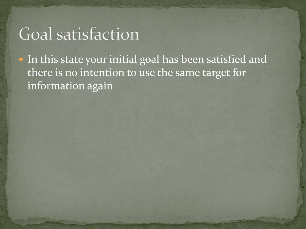 goal satisfaction