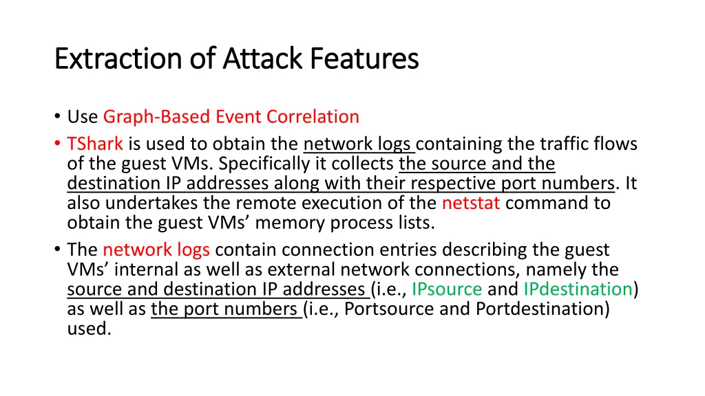 extraction of attack features extraction