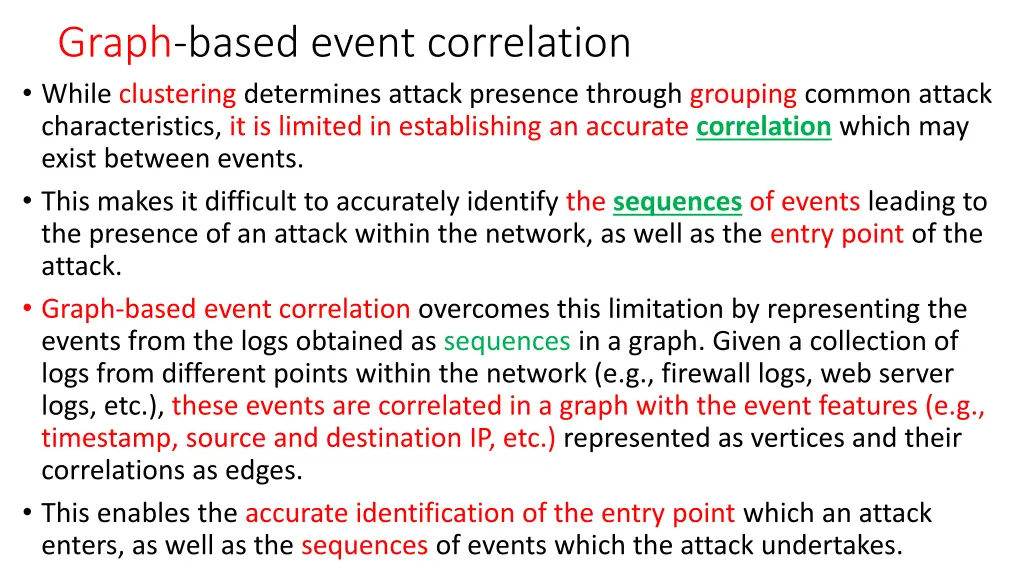 graph based event correlation while clustering