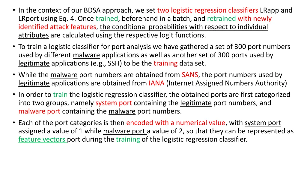 in the context of our bdsa approach