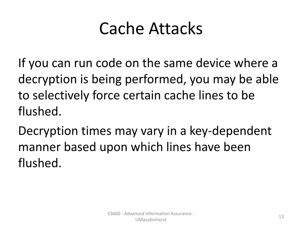 cache attacks