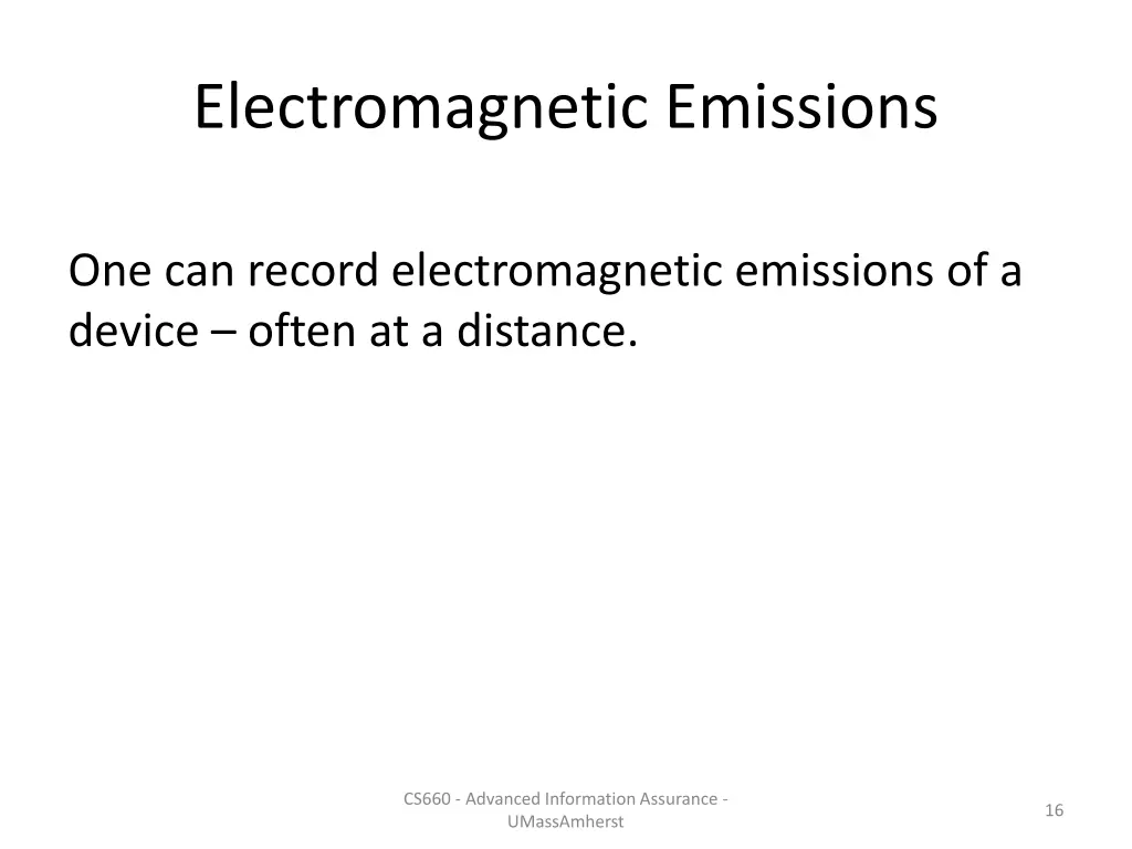 electromagnetic emissions