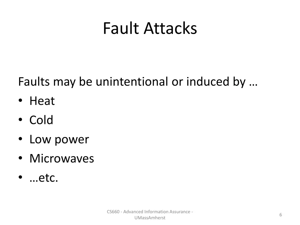 fault attacks