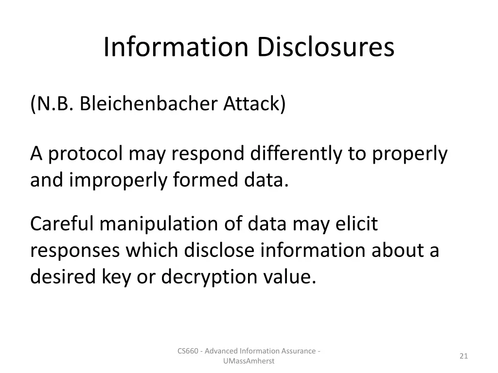 information disclosures 1