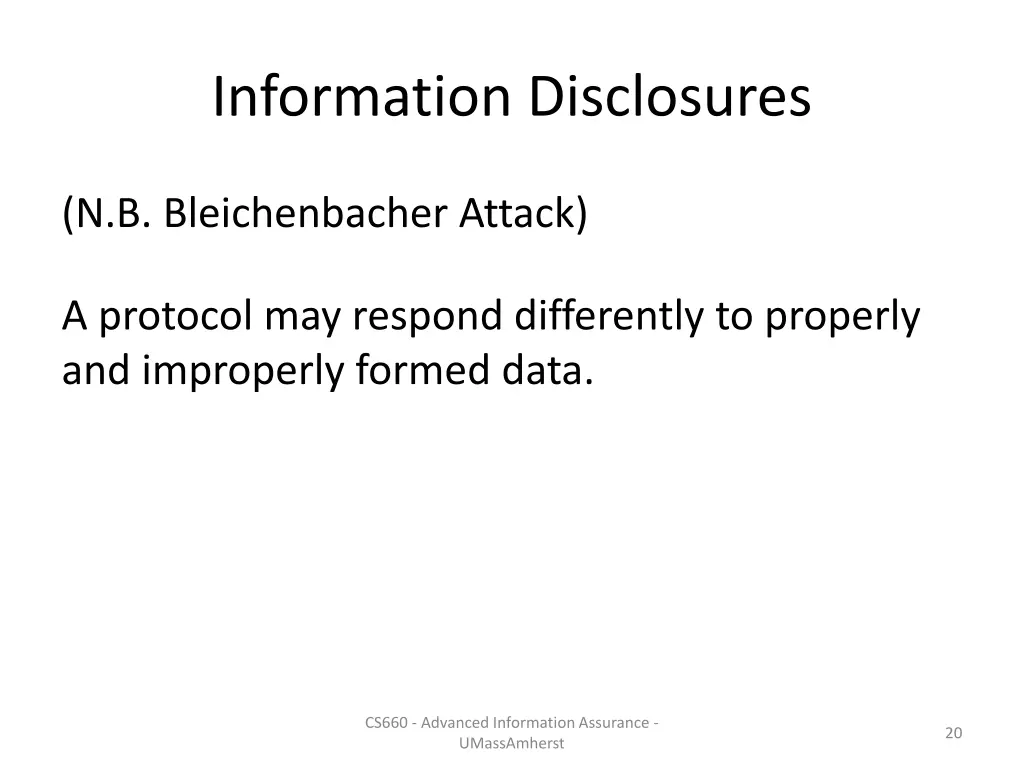 information disclosures