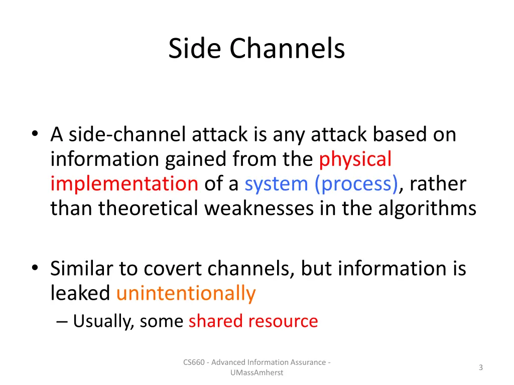 side channels