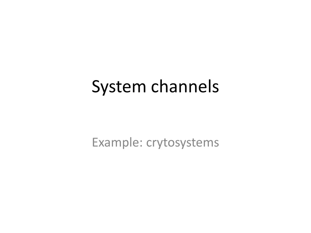 system channels