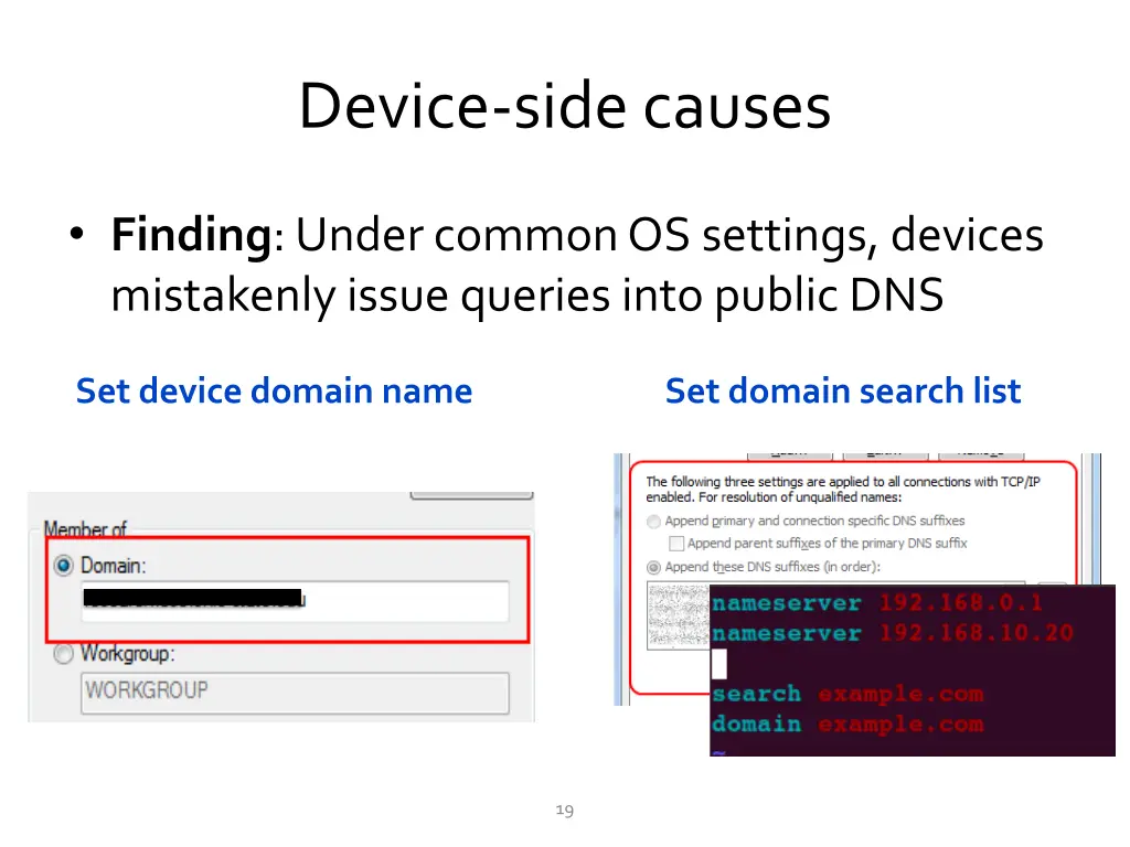 device side causes