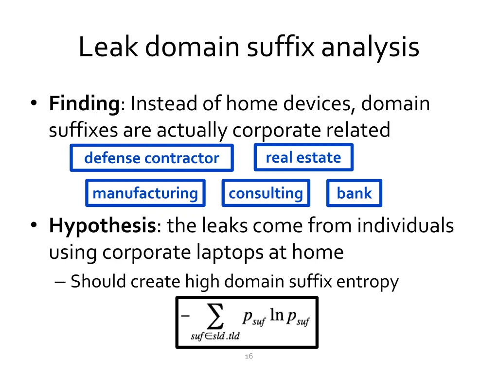 leak domain suffix analysis