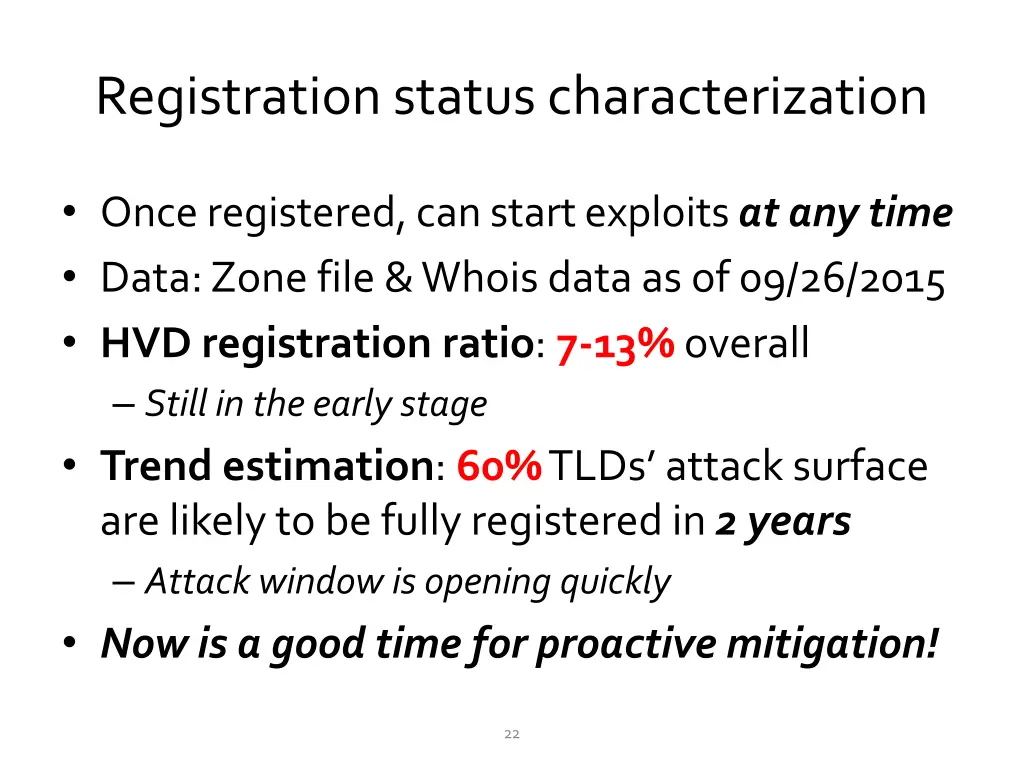 registration status characterization