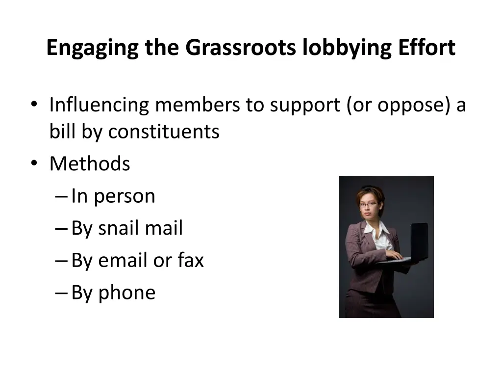 engaging the grassroots lobbying effort