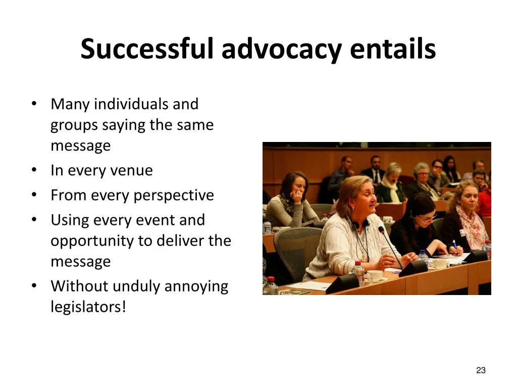 successful advocacy entails