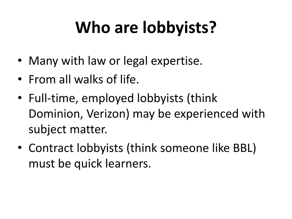 who are lobbyists