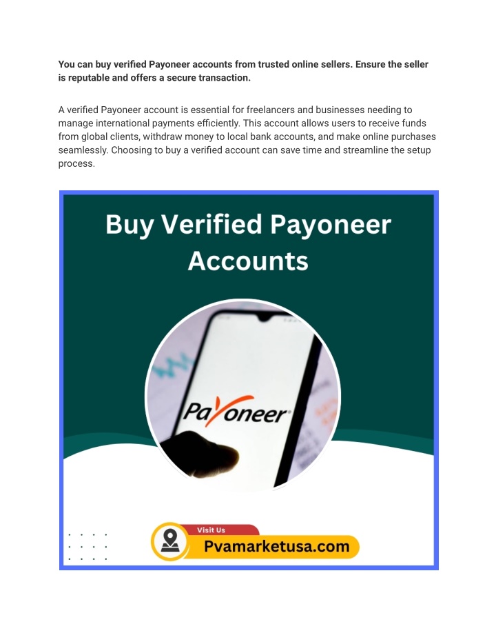 you can buy verified payoneer accounts from