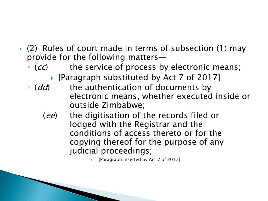 2 rules of court made in terms of subsection