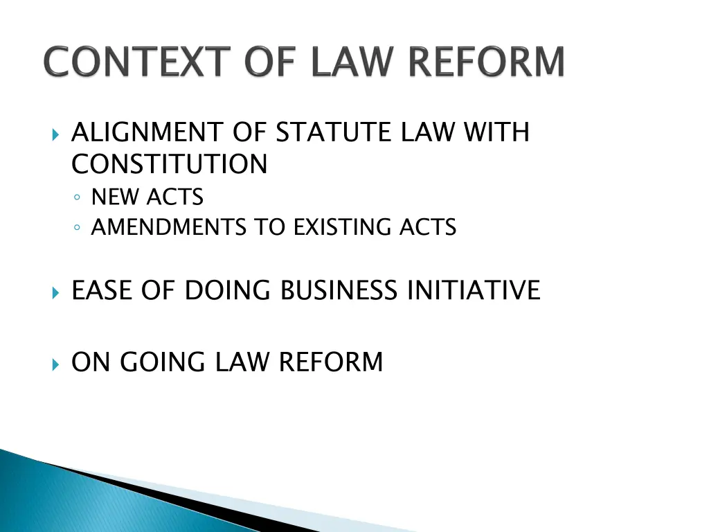 alignment of statute law with constitution