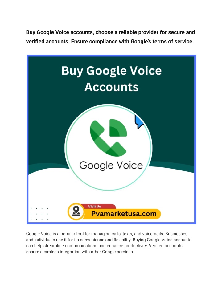 buy google voice accounts choose a reliable