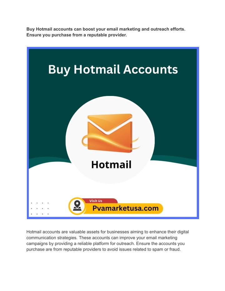 buy hotmail accounts can boost your email