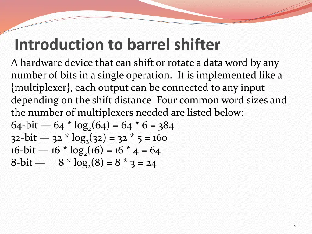 introduction to barrel shifter a hardware device