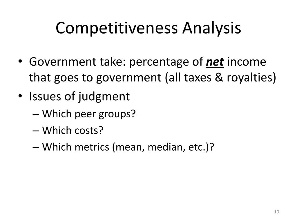 competitiveness analysis