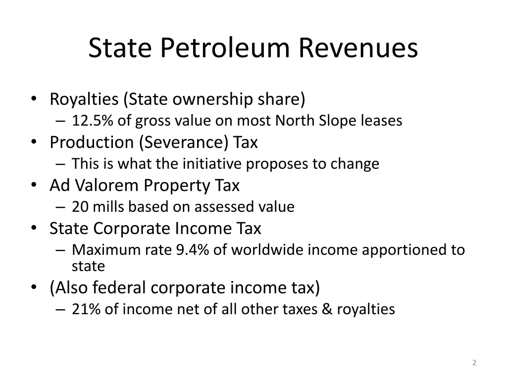 state petroleum revenues