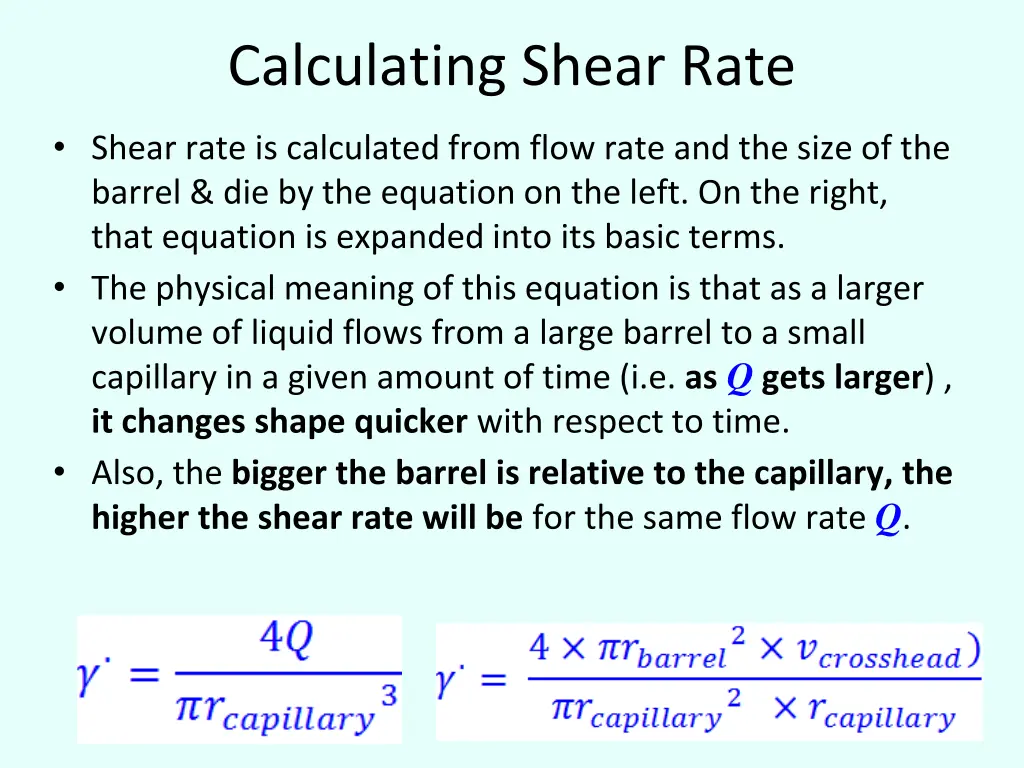 calculating shear rate