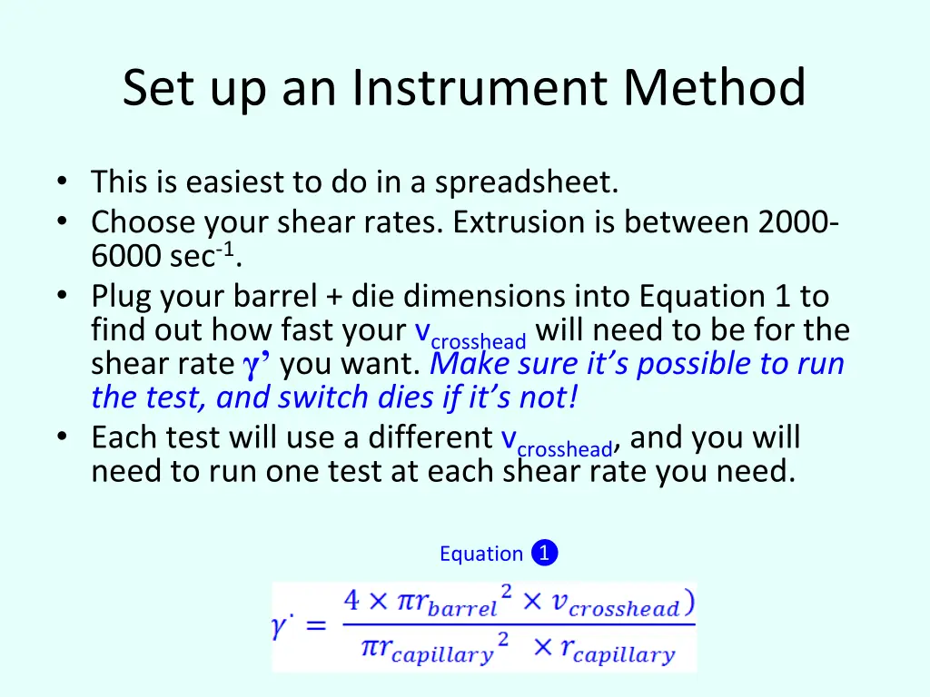 set up an instrument method