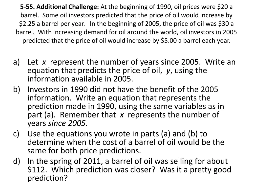 5 55 additional challenge at the beginning