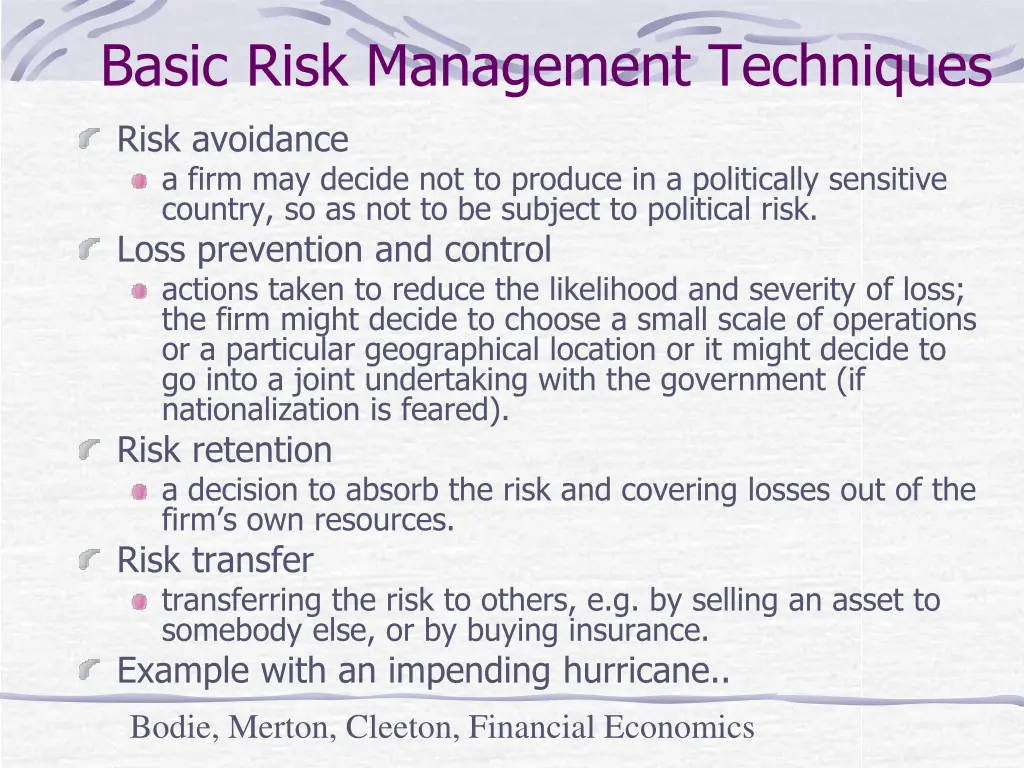 basic risk management techniques