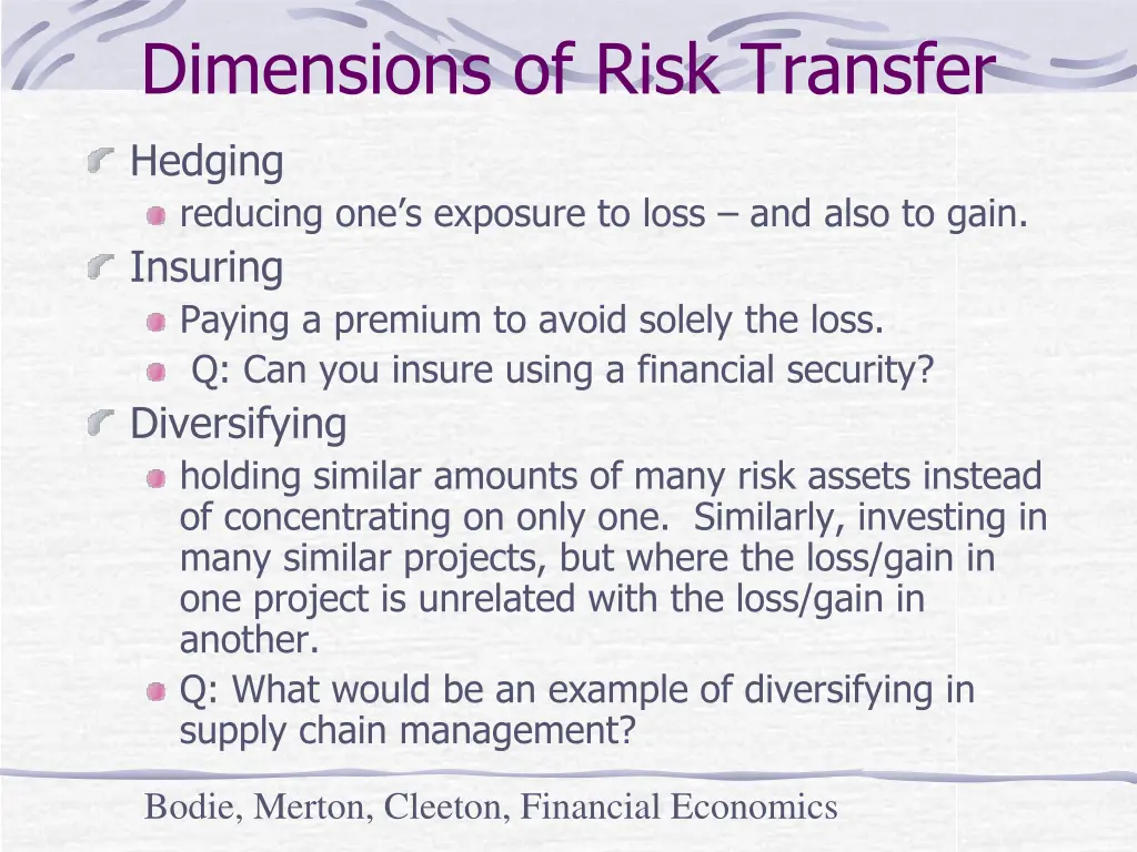 dimensions of risk transfer