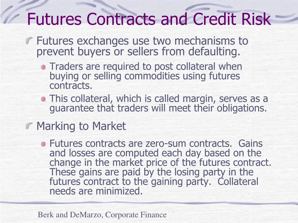 futures contracts and credit risk futures