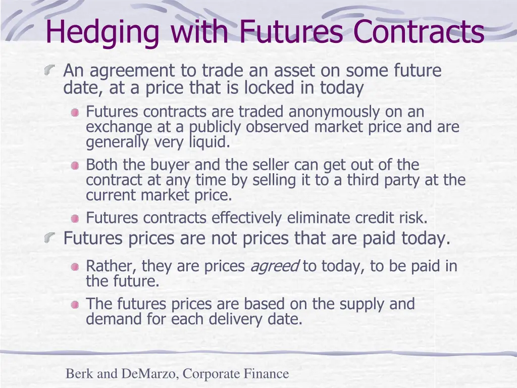 hedging with futures contracts