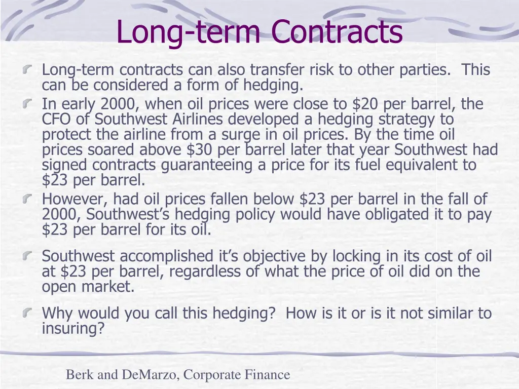 long term contracts