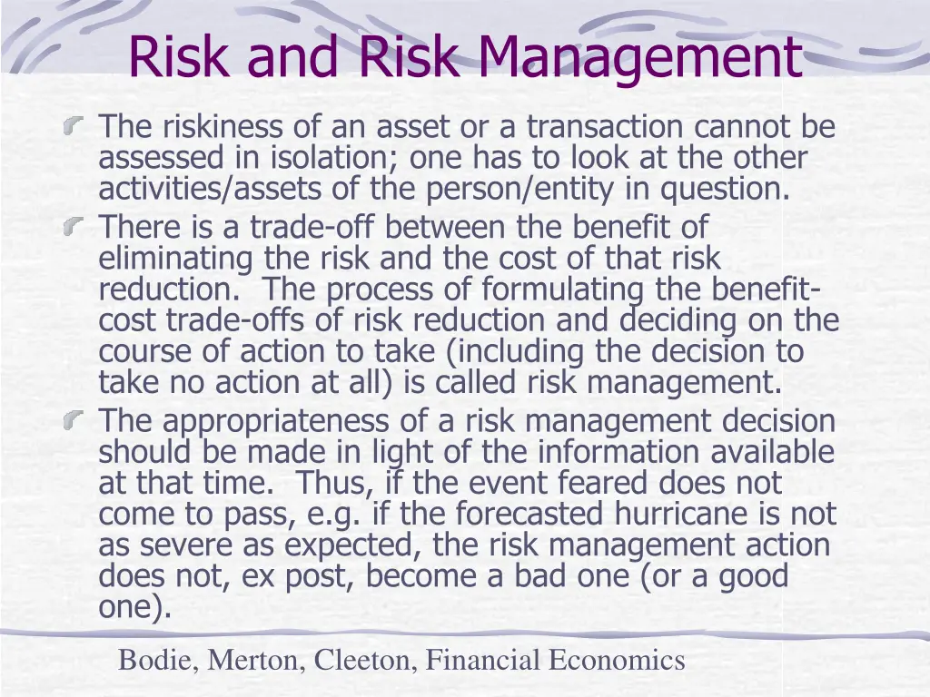 risk and risk management