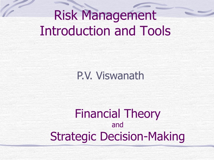 risk management introduction and tools