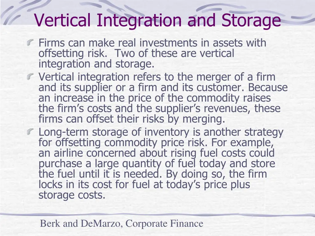 vertical integration and storage